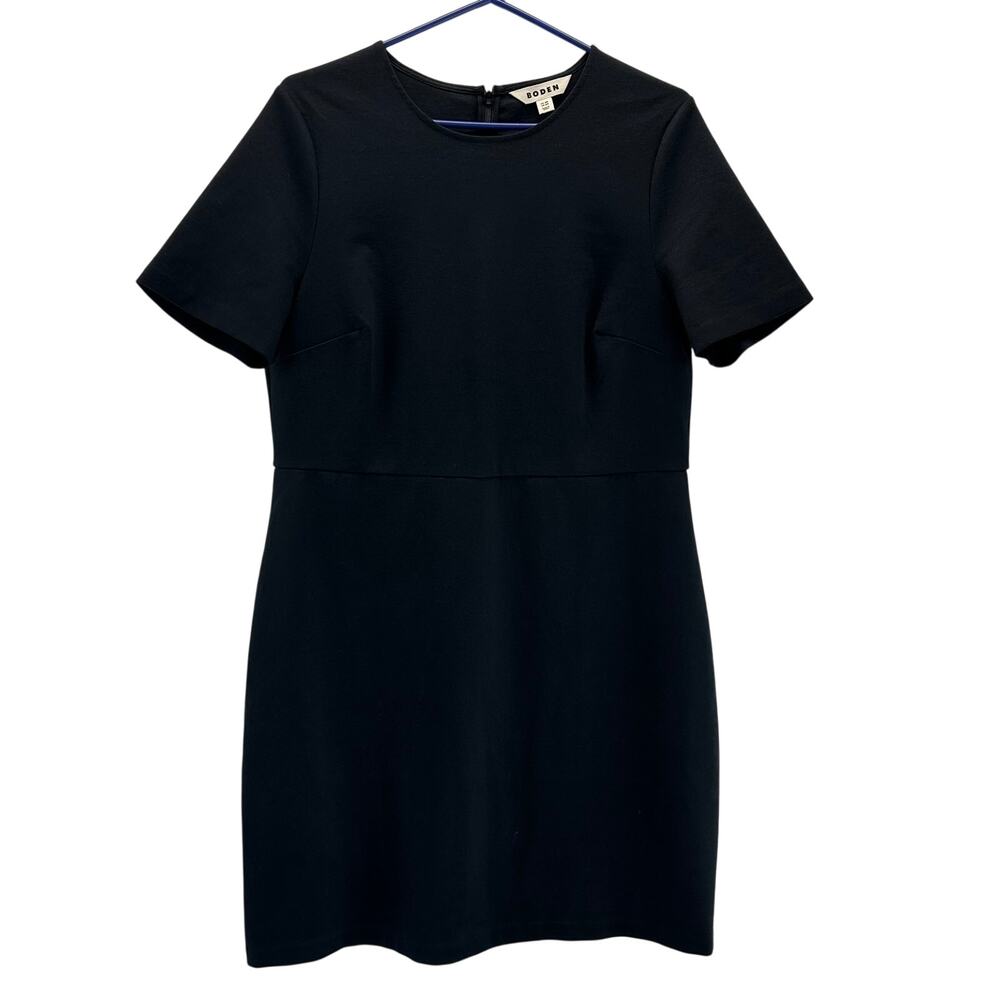 BODEN Jersey Mini Shift Dress Career Capsule Black Size 12R